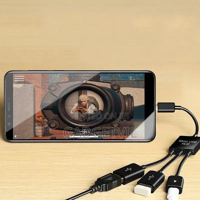 Type C To 2 Usb A Ports + 1 Micro Usb Port Otg Cable