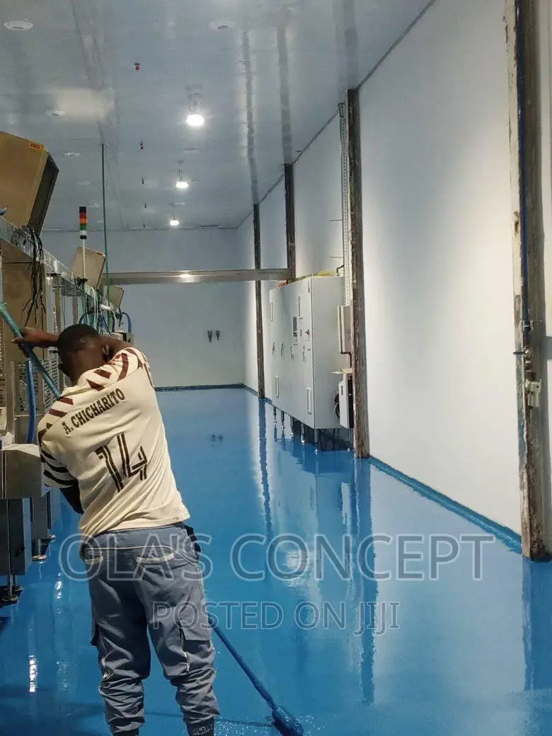 Light Blue Epoxy Flooring for Industrial