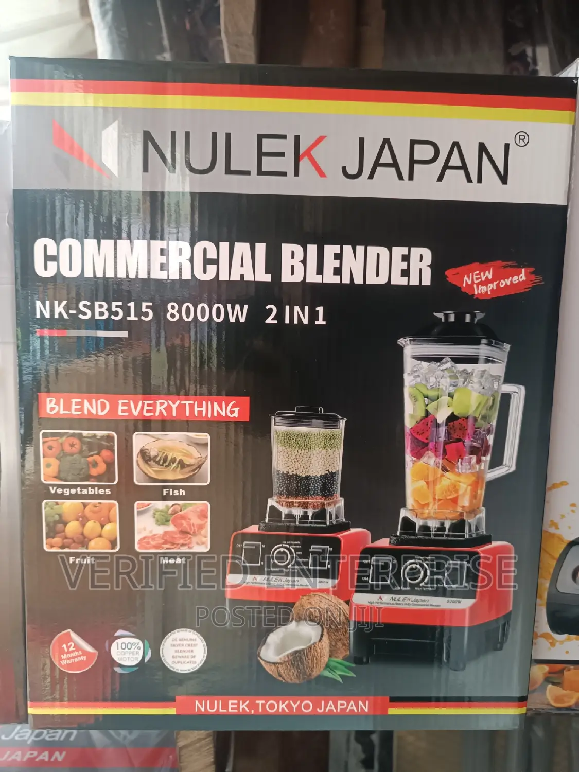 Nulek Japan Blender and Grinder - 8000 Watts