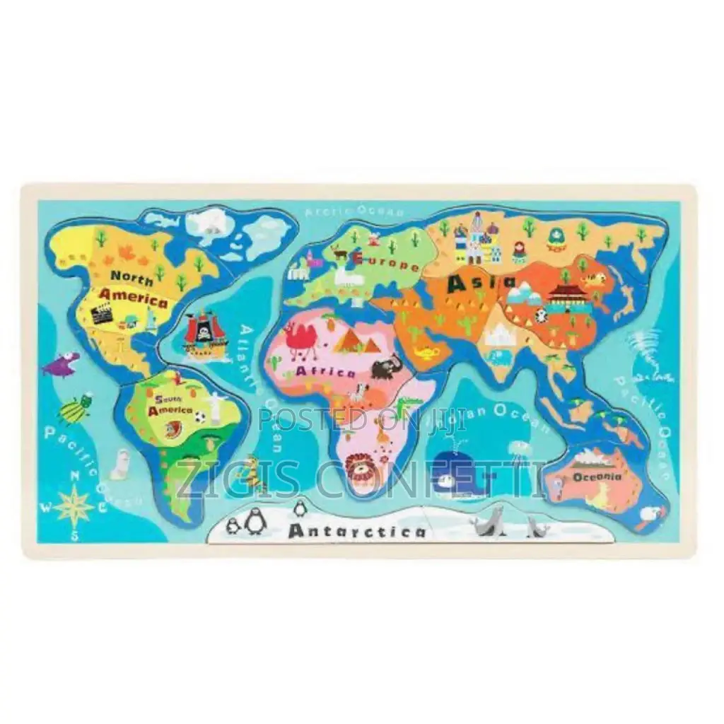 Small Foot by Puzzle World Map 4240 Frame