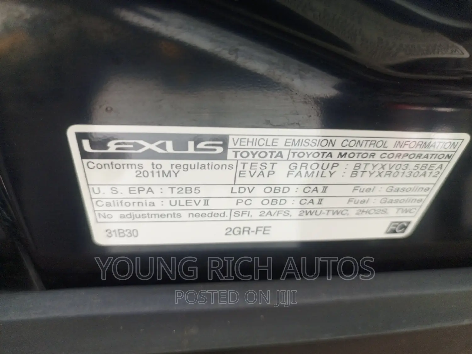 Lexus ES 350 2011 Black
