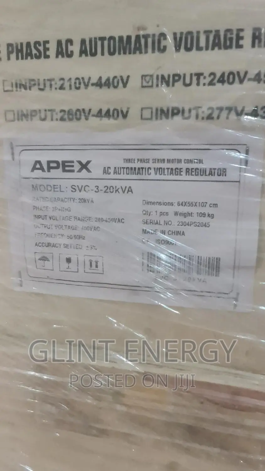 20kva 240v-450v 3phase Apex Voltage Regulator