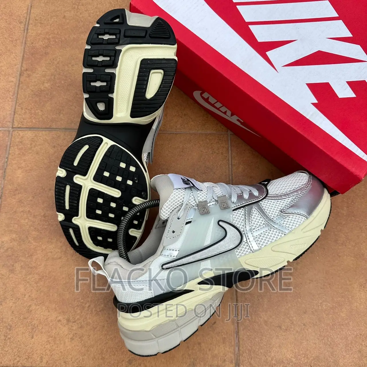 Original Nike V2K Run Runtekk White Metallic Silver Sneakers