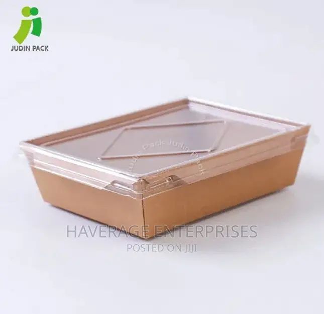 2 Compartment Kraft Paper Disposable Meal Tray Lid 200pcs