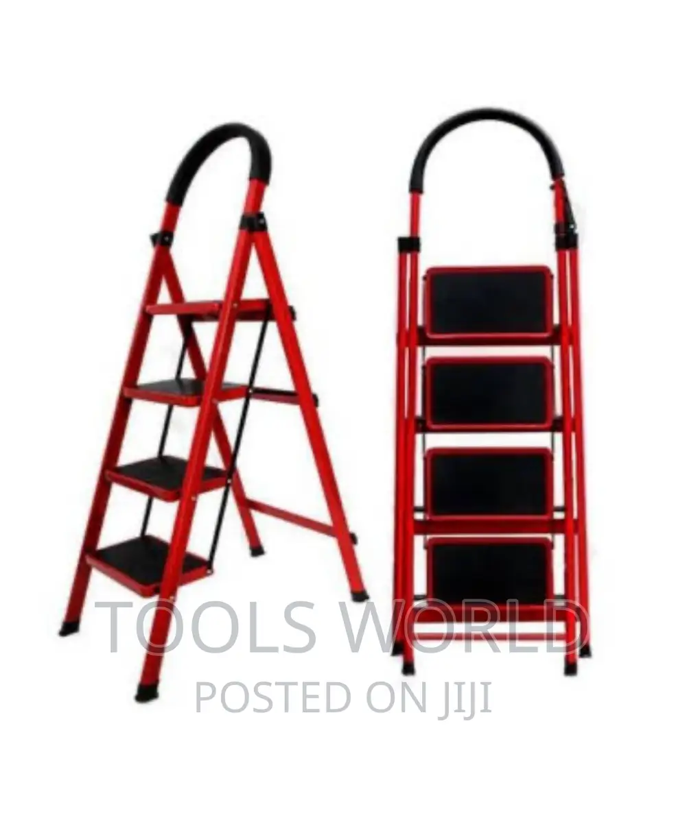 Red Aluminum Steel Ladder 4 Step