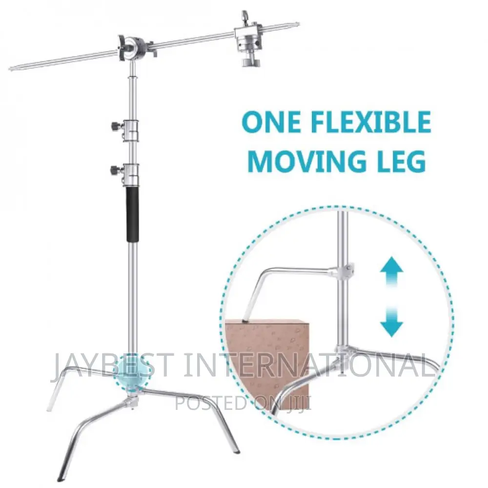Heavy Duty Stainless Steel C-Stand With Hold Arm and Grip He