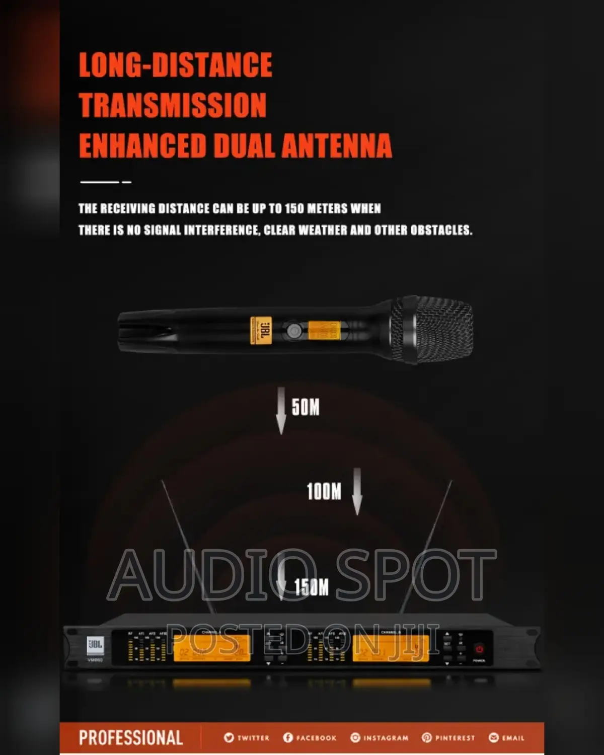 JBL VM-860 Professional Digital Wireless Microphone(Infrared