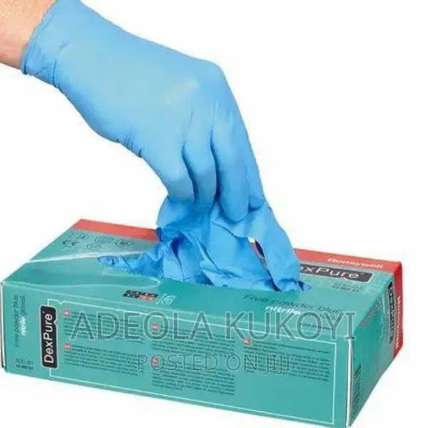 (20)Blue Powder Free Elastic Gloves - A Box of 100 Pieces