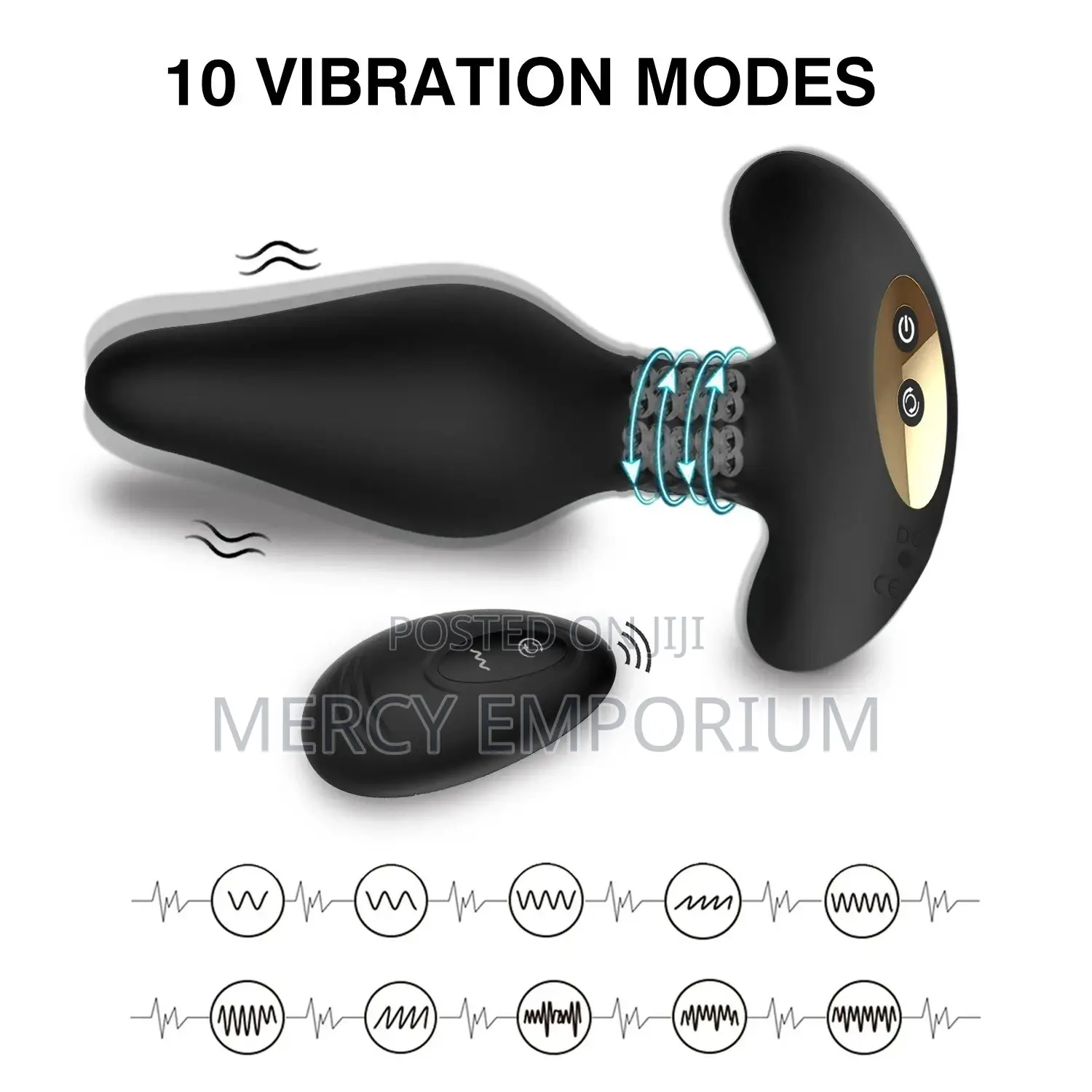 360 Rotating Bead Anal Vibrator With Remote Control