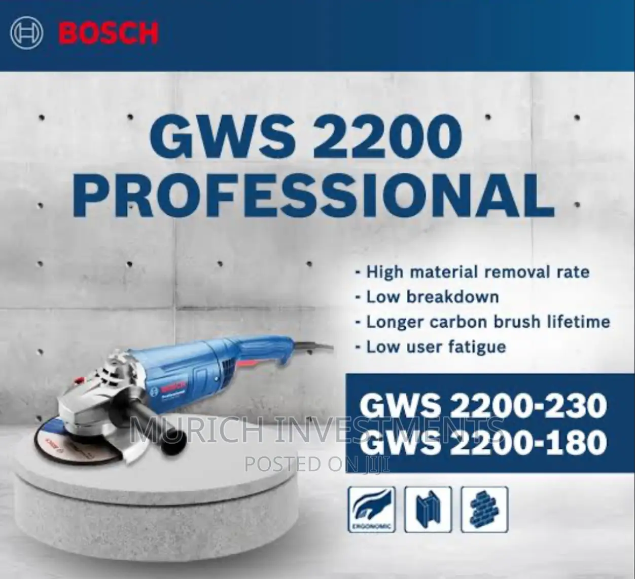Bosch GWS 2200 / 2200-230 Large Angle Grinder 9" (230mm 2200
