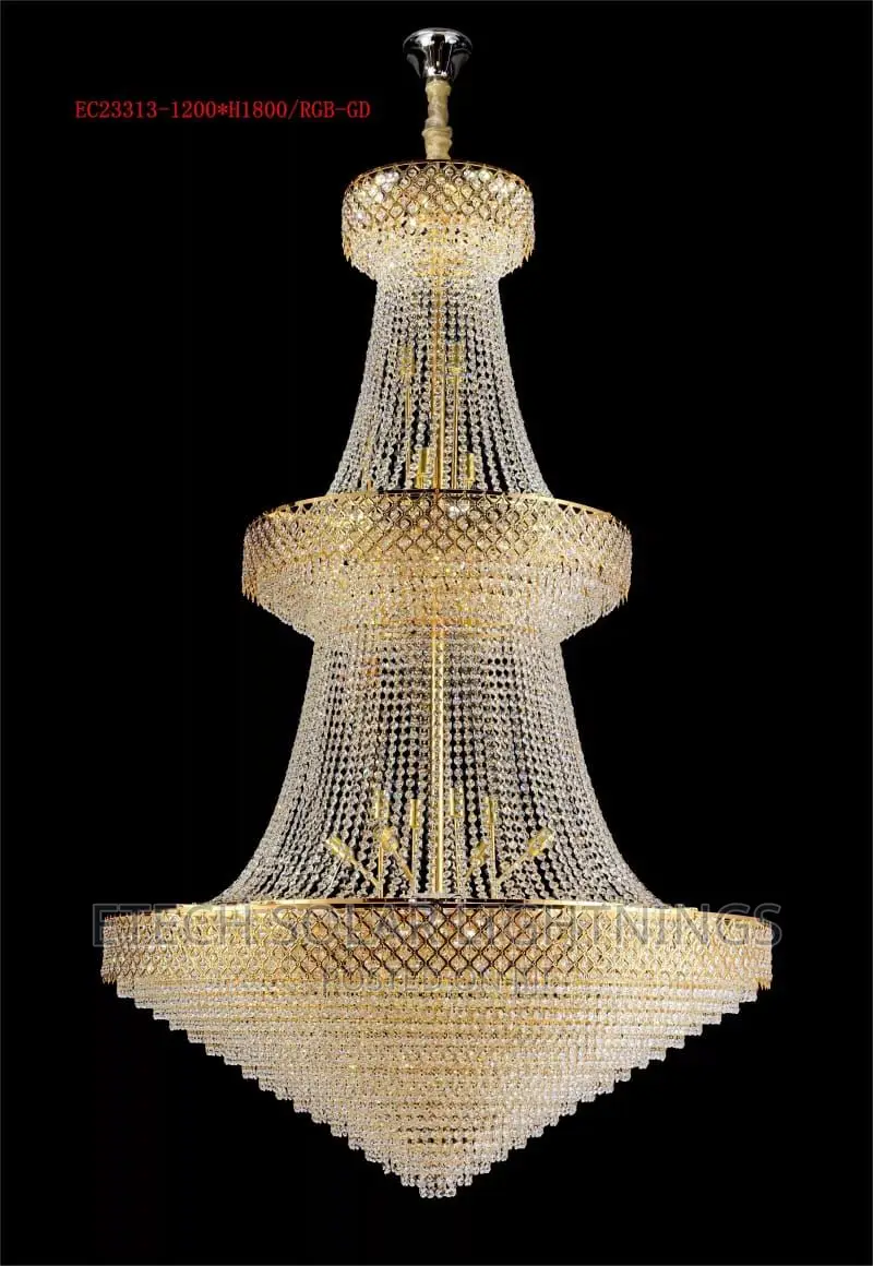 1,200 Mm 3 Steps Christal Chandelier Light