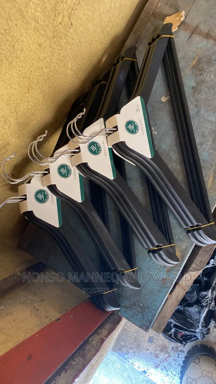 Sets of Black Hangers for Clothes
