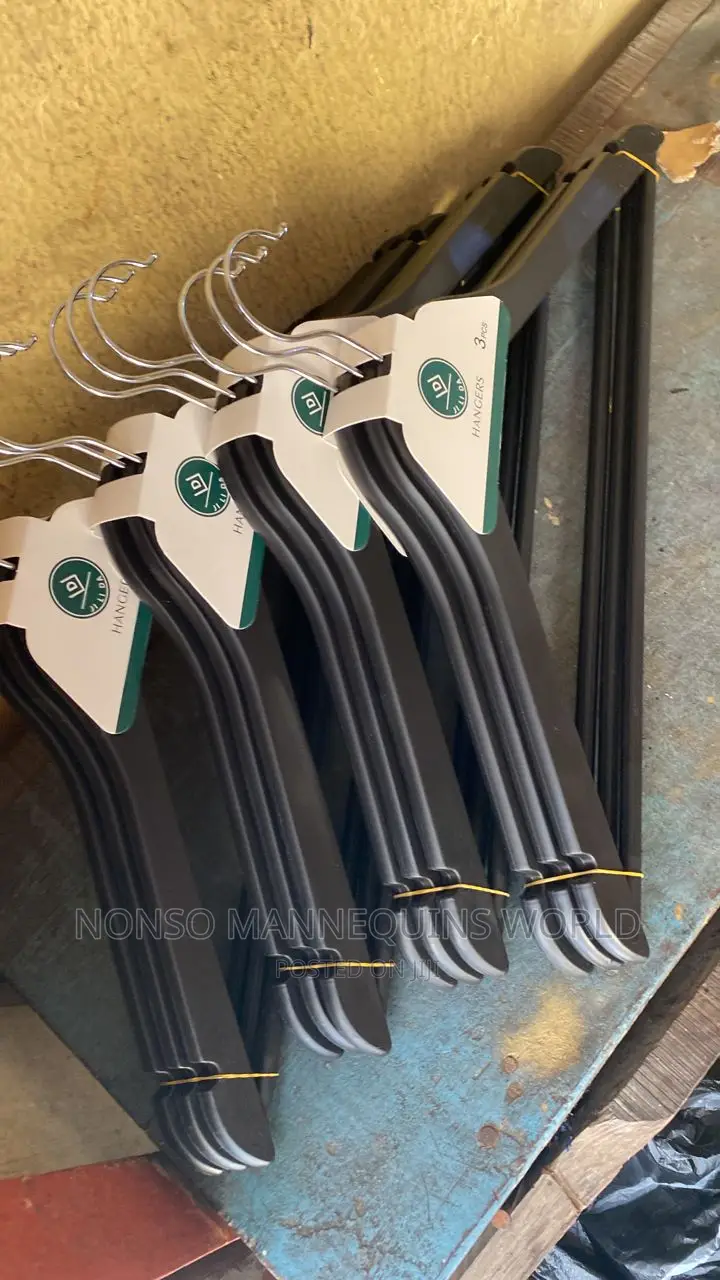 Sets of Black Hangers for Clothes
