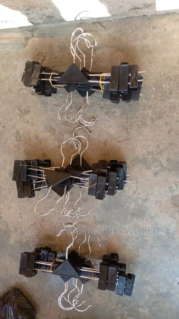 Packs of Black Clip Hangers for Skirts/Trousers