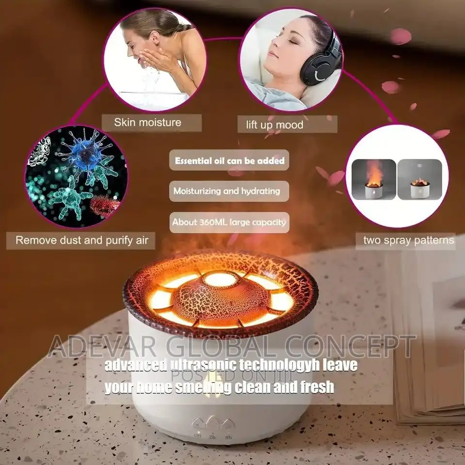 Volcanic Flame Aroma Diffuser Essential Oil USB Portable Air