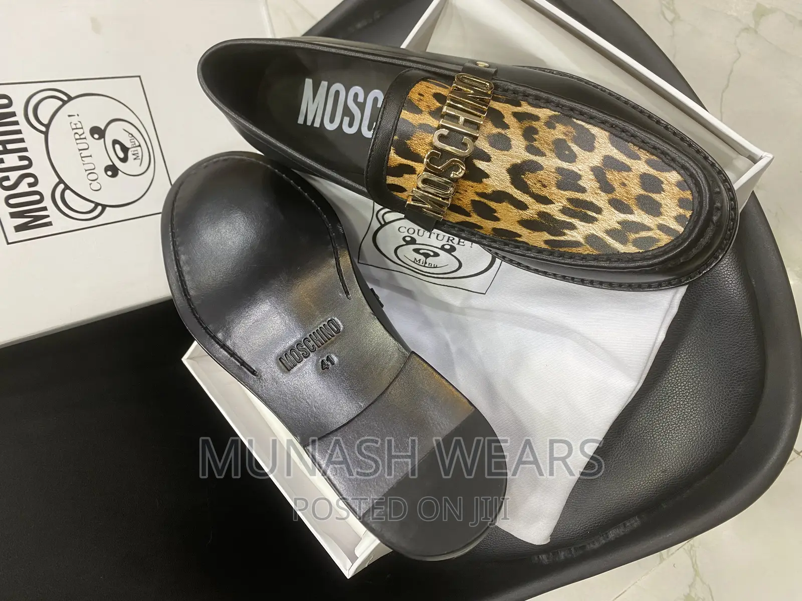 Italian Leather Moschino Luxury Shoe