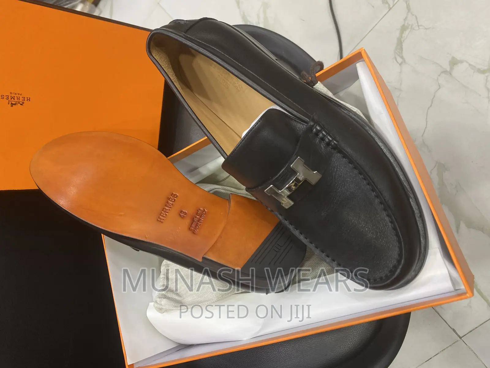Luxury Italian Leather Hermes Shoe