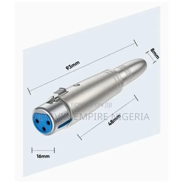 XLR 3pin Female To 1/4*6.35mm Audio Adapter