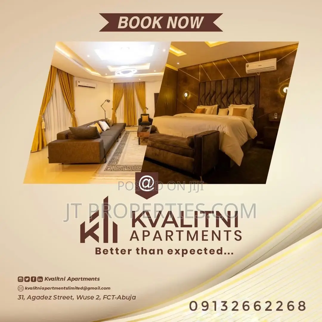 100% Luxury 3 Bedroom Apartment Wuse 2 ( With a Garden)