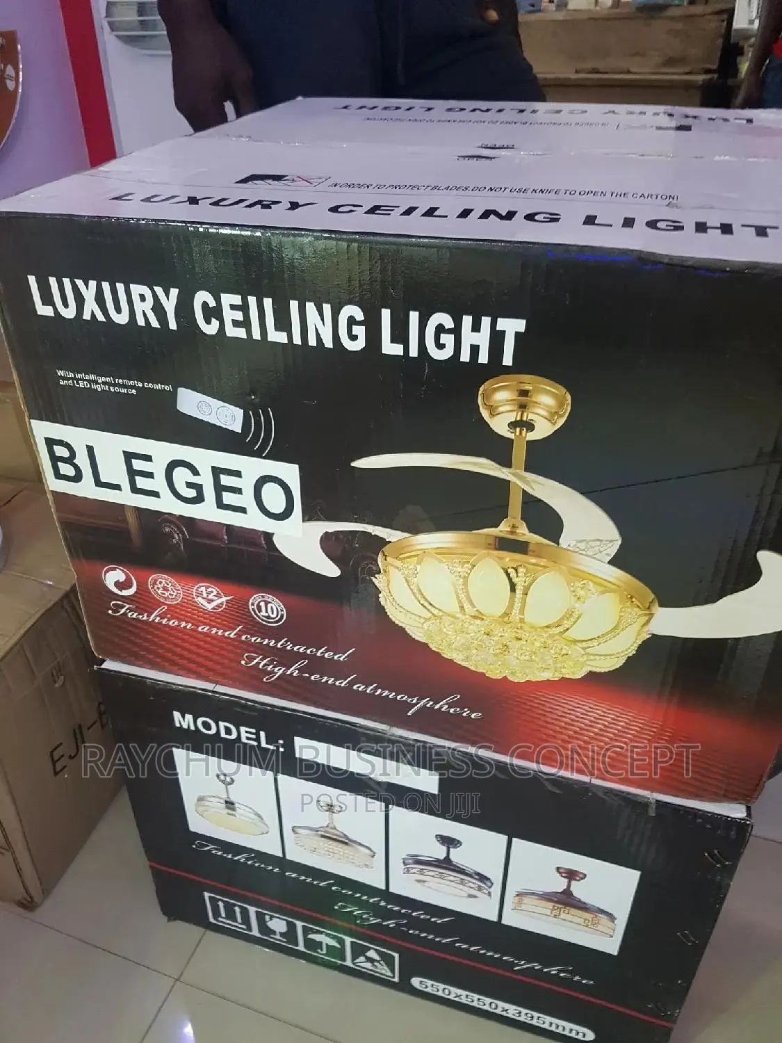 Chandeline Ceiling Fan and Light With Remote Changing Light