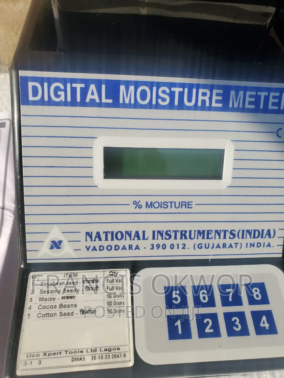 5 in 1 Moisture Meter for Cotton Seed, Cocoa Beans, Etc