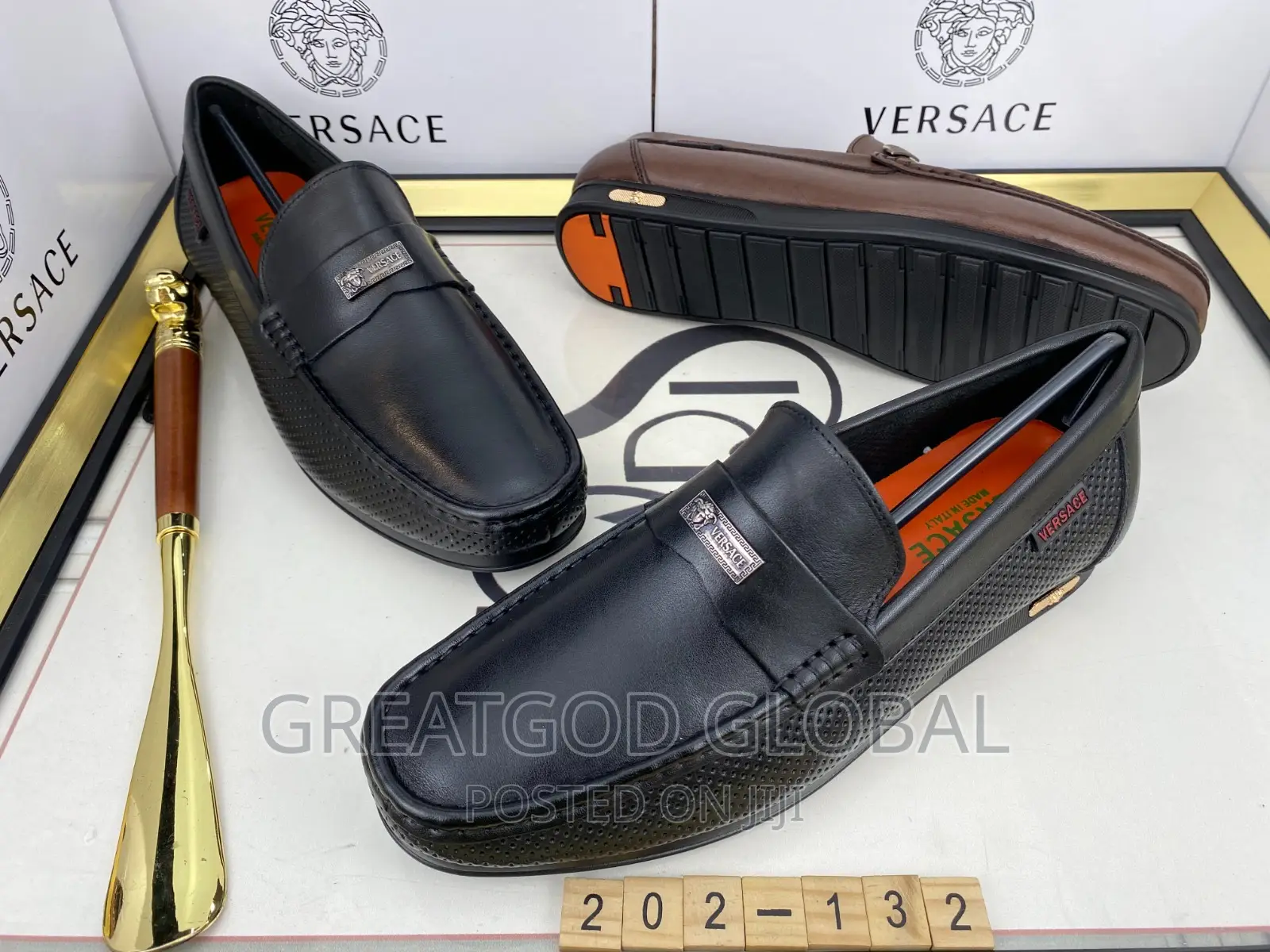 Luxury Versace Black Shoes