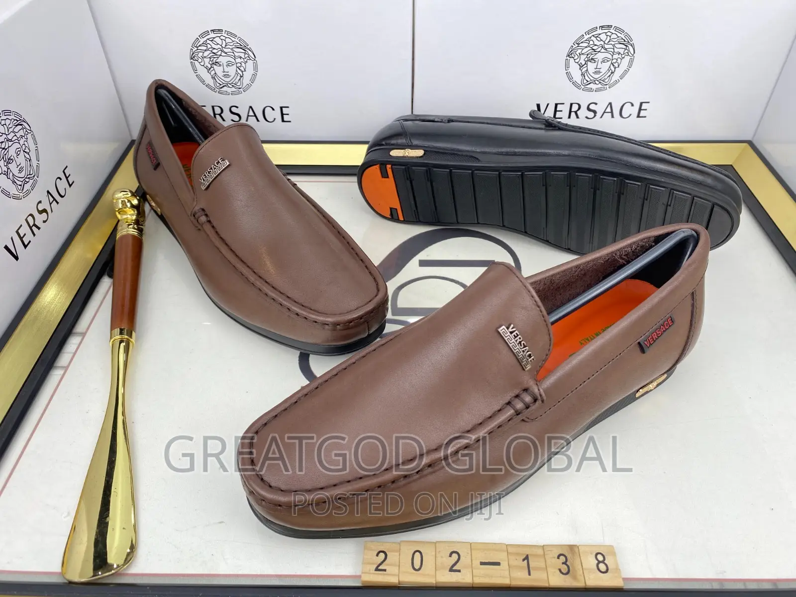 Luxury Versace Brown Shoes