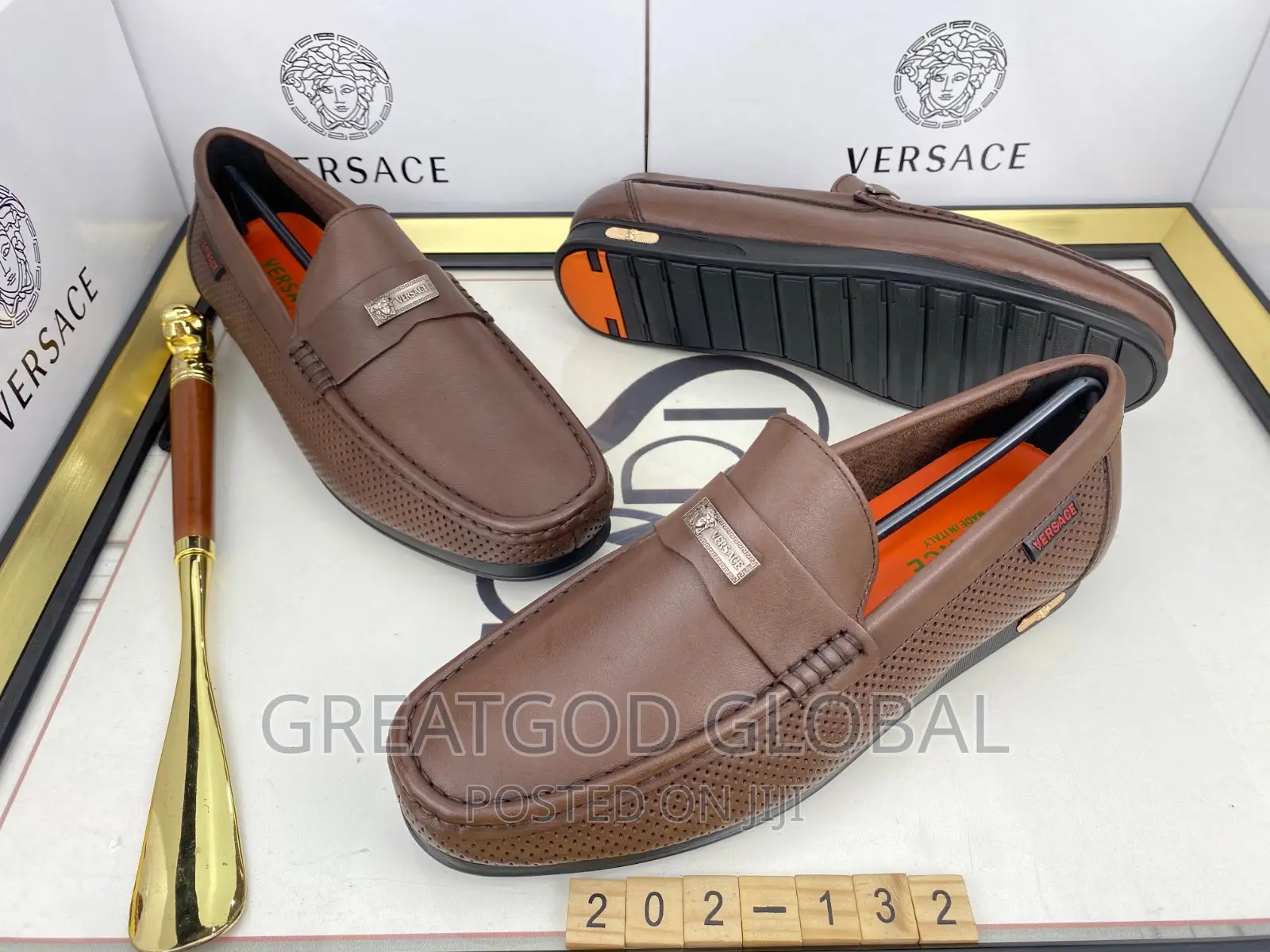 Luxury Versace Brown Shoes