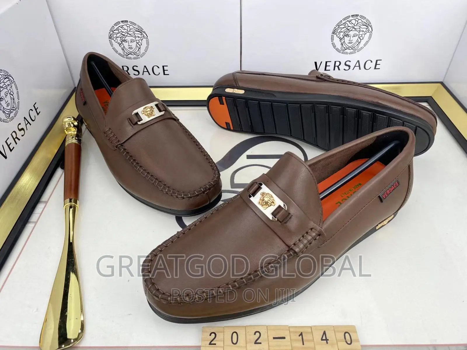 Luxury Versace Brown Shoes