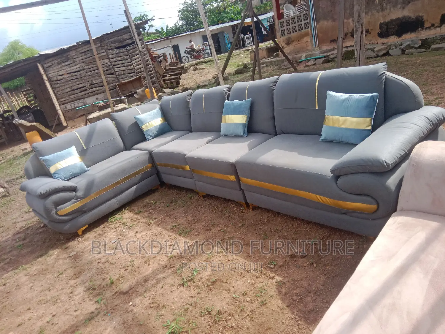 L Shape Fabric Sofa by Blackdiamondfurniture Interior