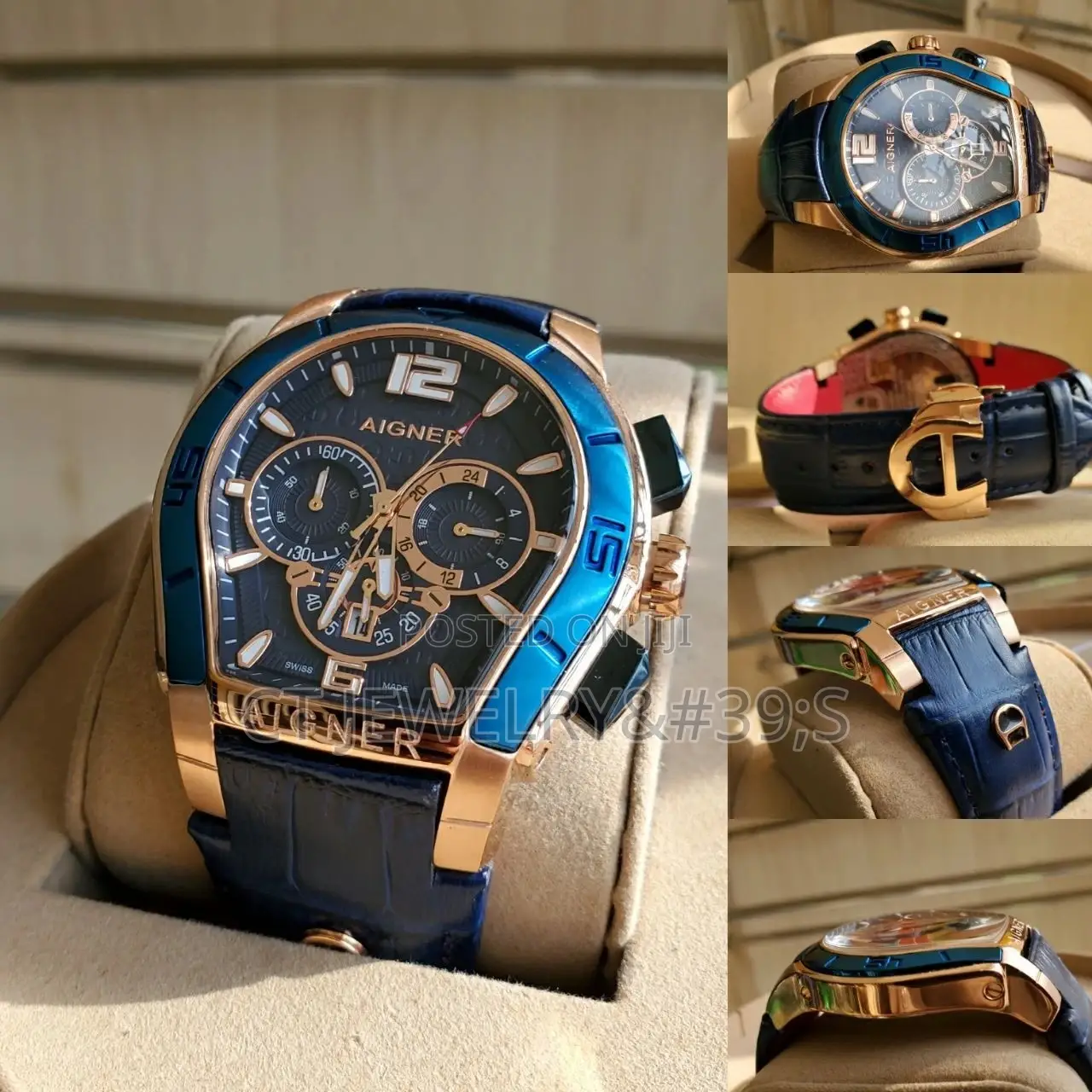 Original Aigner Wristwatch Leather Strap