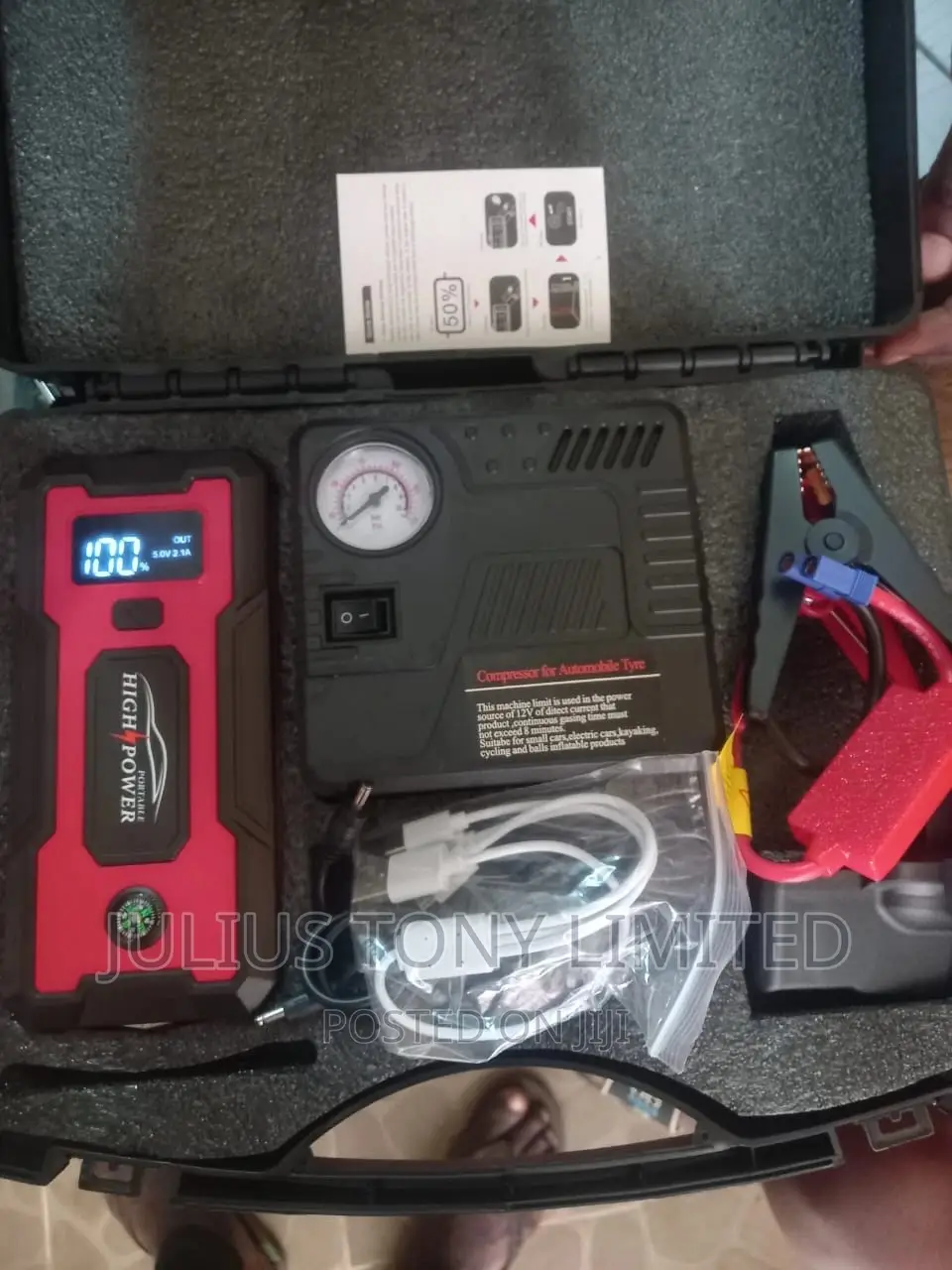 Car Jump Starter Powerbank With Air Compressor 119800mah