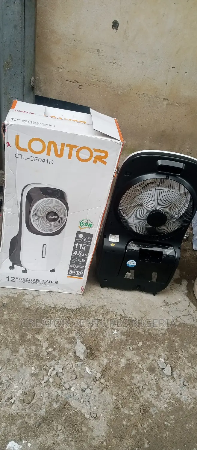 Lontor Ac/Dc Water Mist Cooler, Rechargable Fan 12",2.5lt.