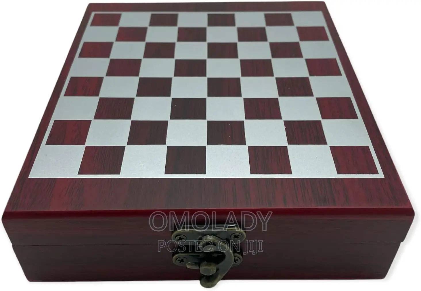 Compact Wooden Case Chess Board With Wine Accessory Kits