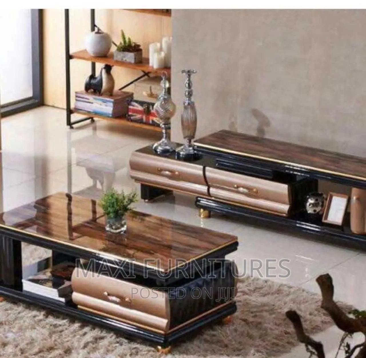 Center Table and Tv Shelve Set