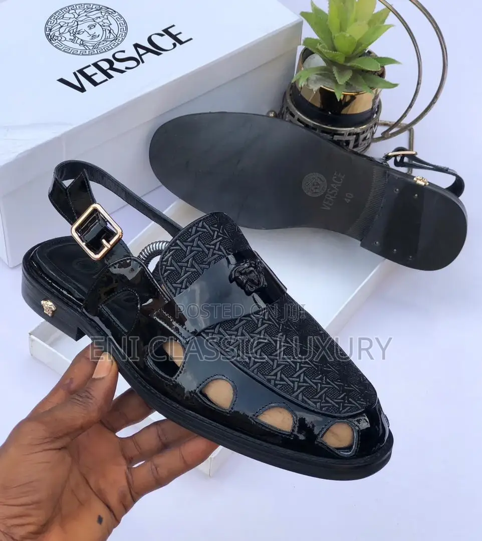 Original Men's Shoes Sandals Versace Available in Store