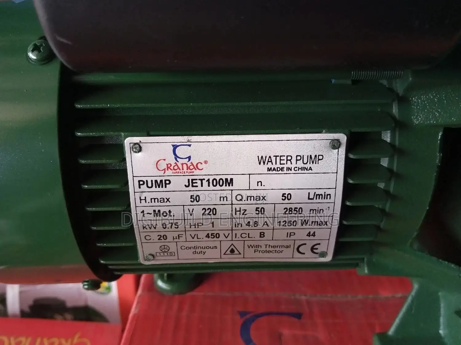 1hp Granac Water Pumping Machine