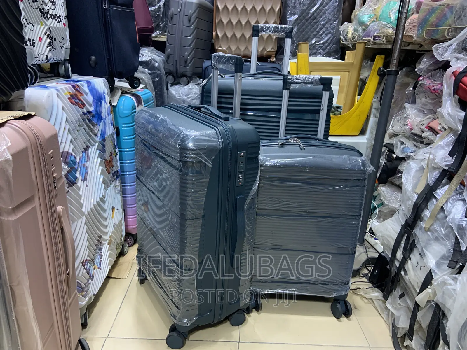 Set of Quality Army Green Unbreakable Rubber Travel Luggage