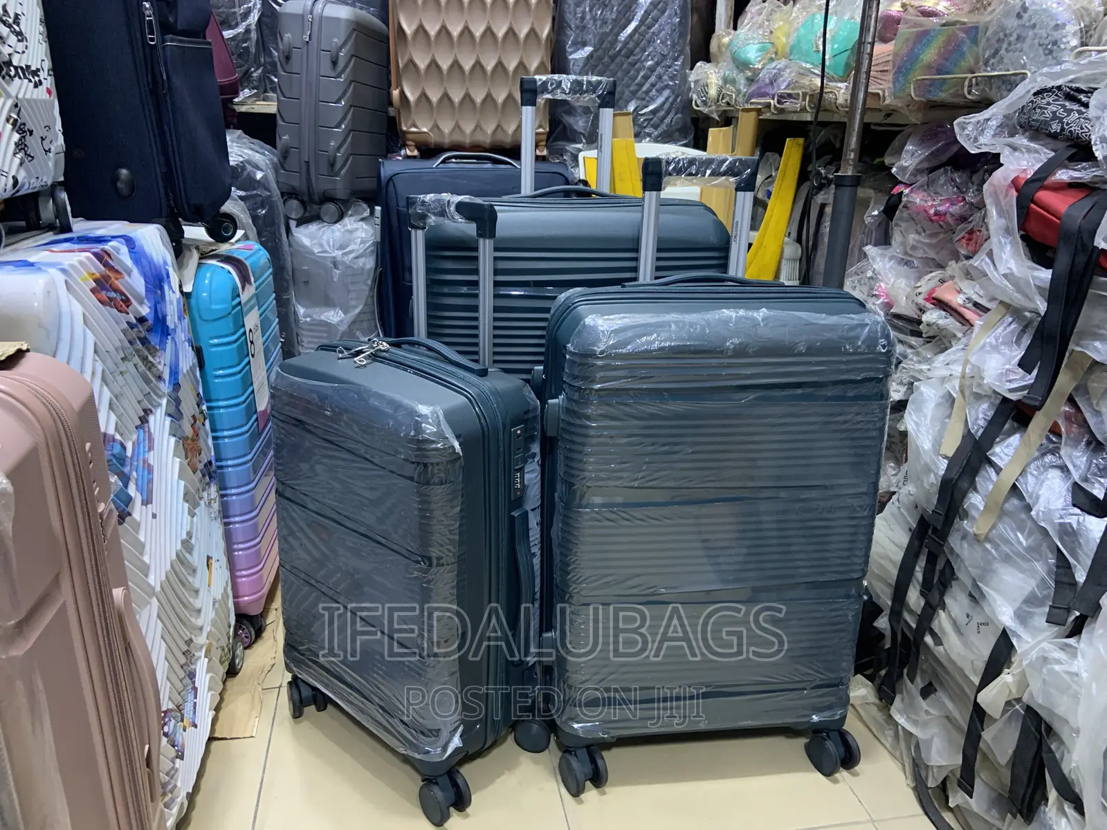 Set of Quality Army Green Unbreakable Rubber Travel Luggage