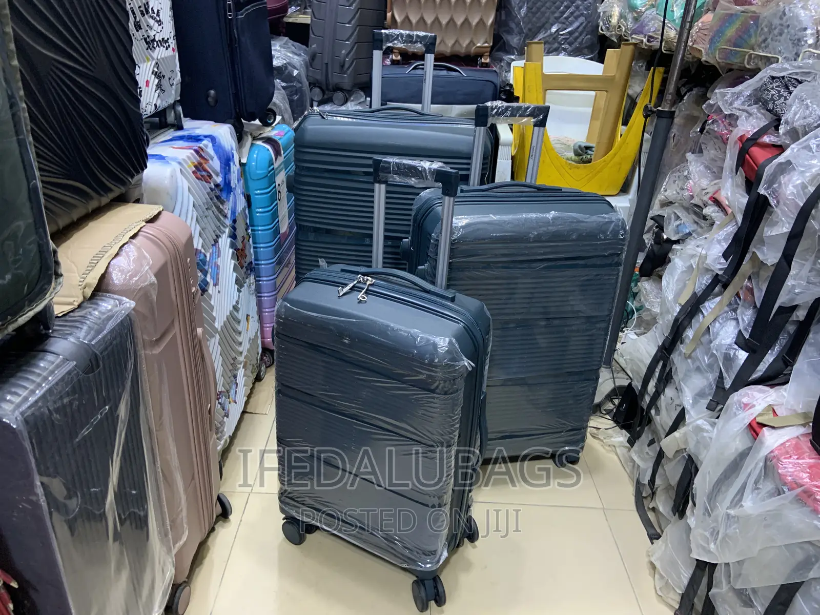 Set of Quality Army Green Unbreakable Rubber Travel Luggage