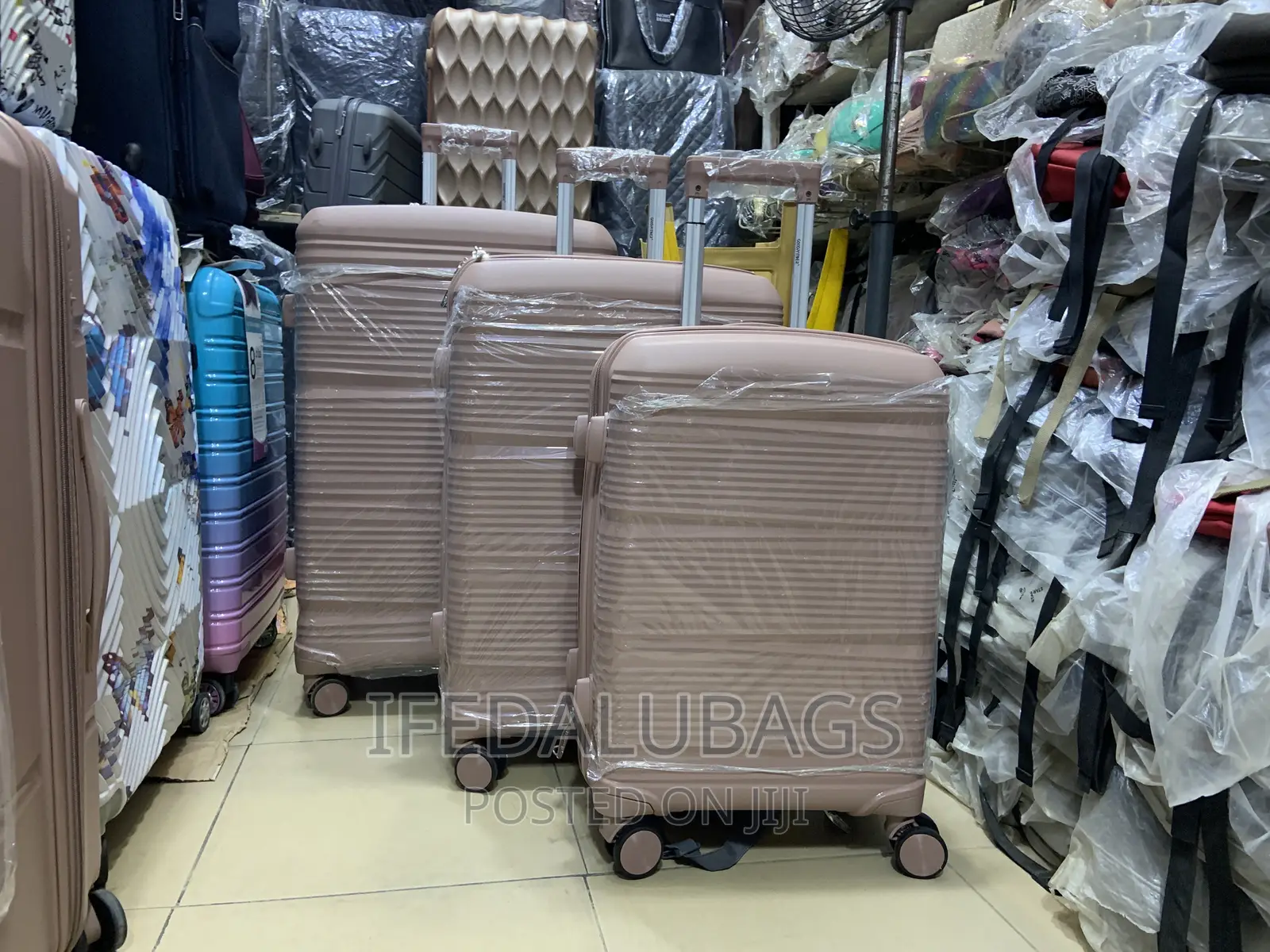Set of Quality Nude Unbreakable Rubber Travel Luggage
