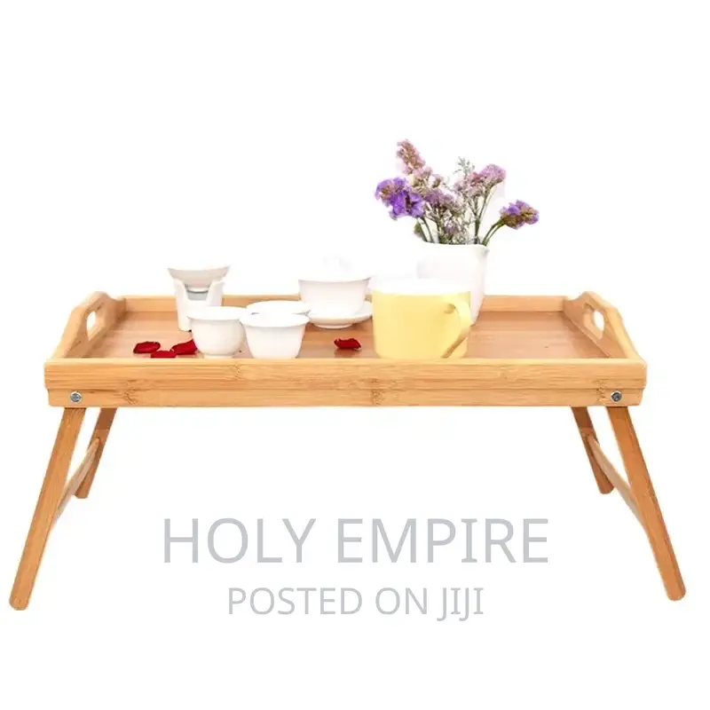 Portable Bamboo Wood Bed Tray Breakfast Home Folding Laptop