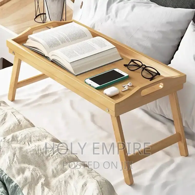 Portable Bamboo Wood Bed Tray Breakfast Home Folding Laptop