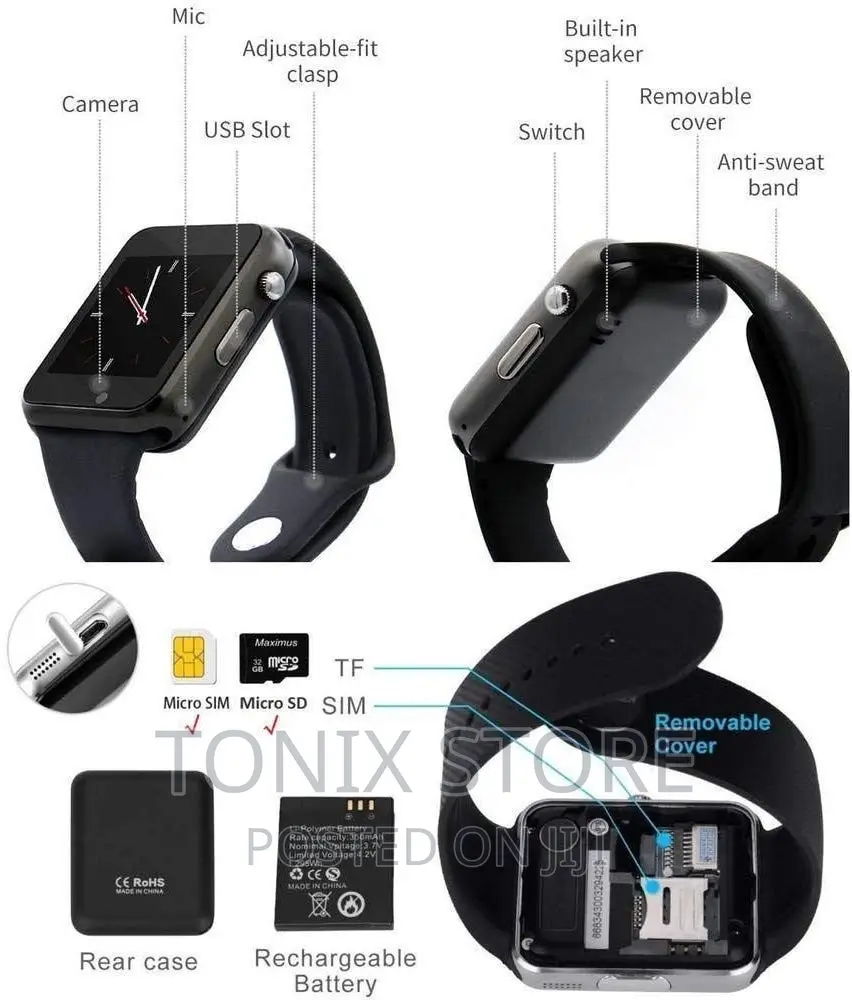 GSM Smartwatch With Sim and Memory Card Slot