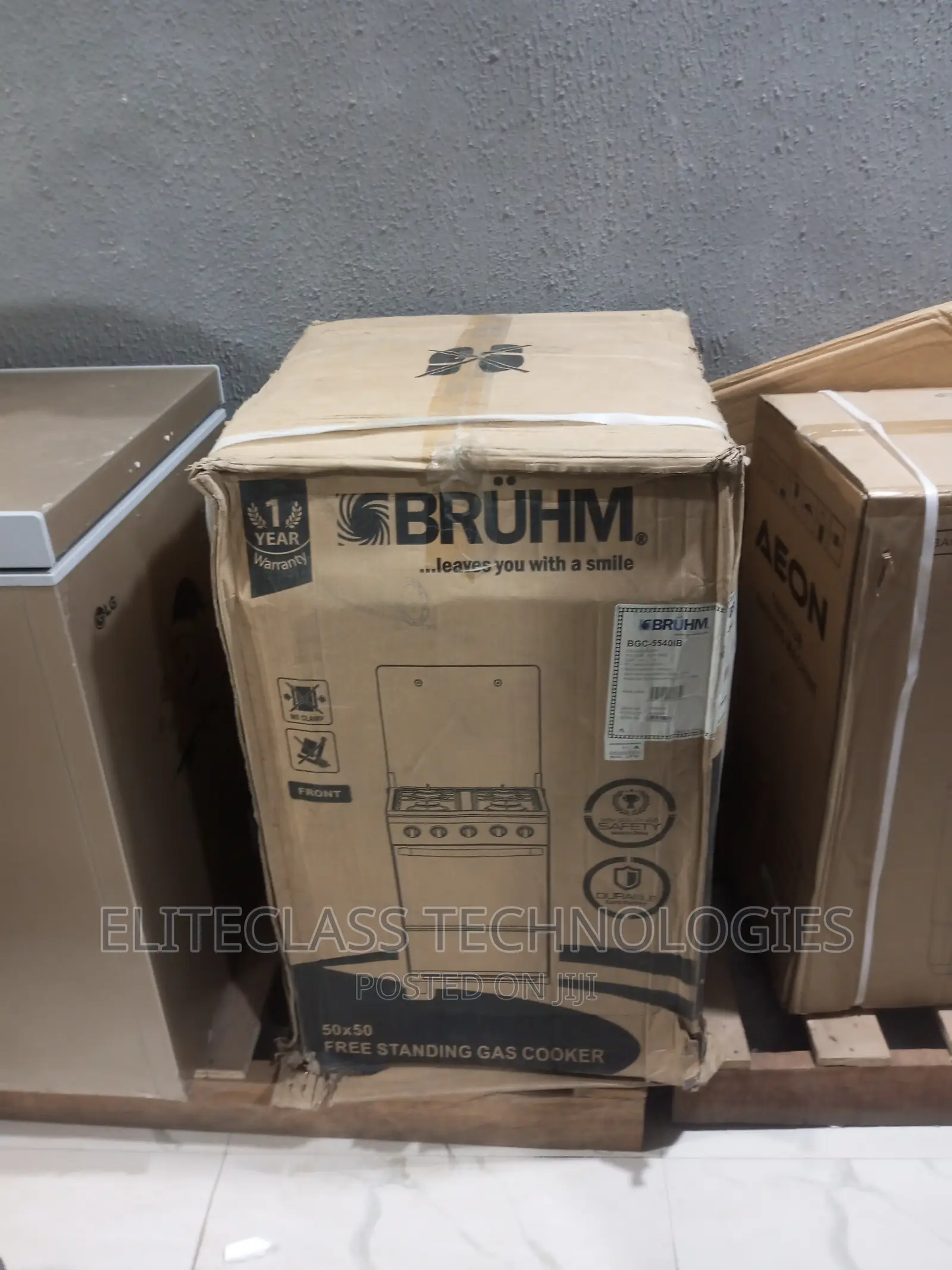 New Easy Clean 4 Burner Bruhm Gas Cooker BGC-55401b