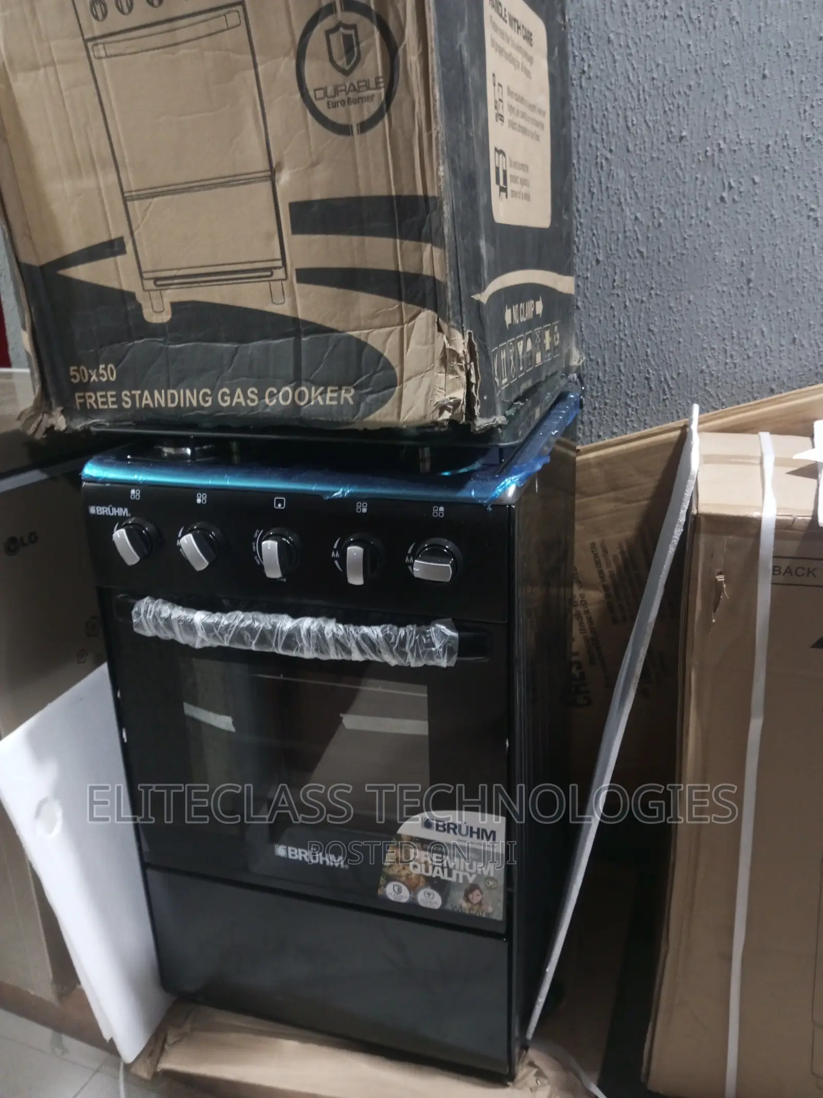 4 Burner Bruhm Gas Cooker BGC-55401b With Baking Oven