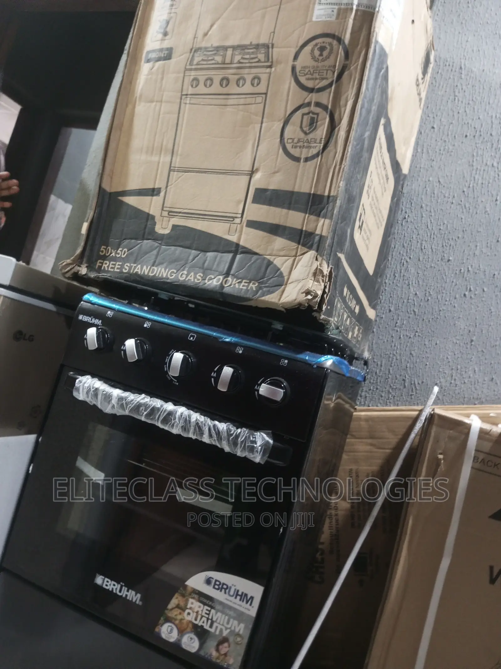 4 Burner Bruhm Gas Cooker BGC-55401b With Baking Oven