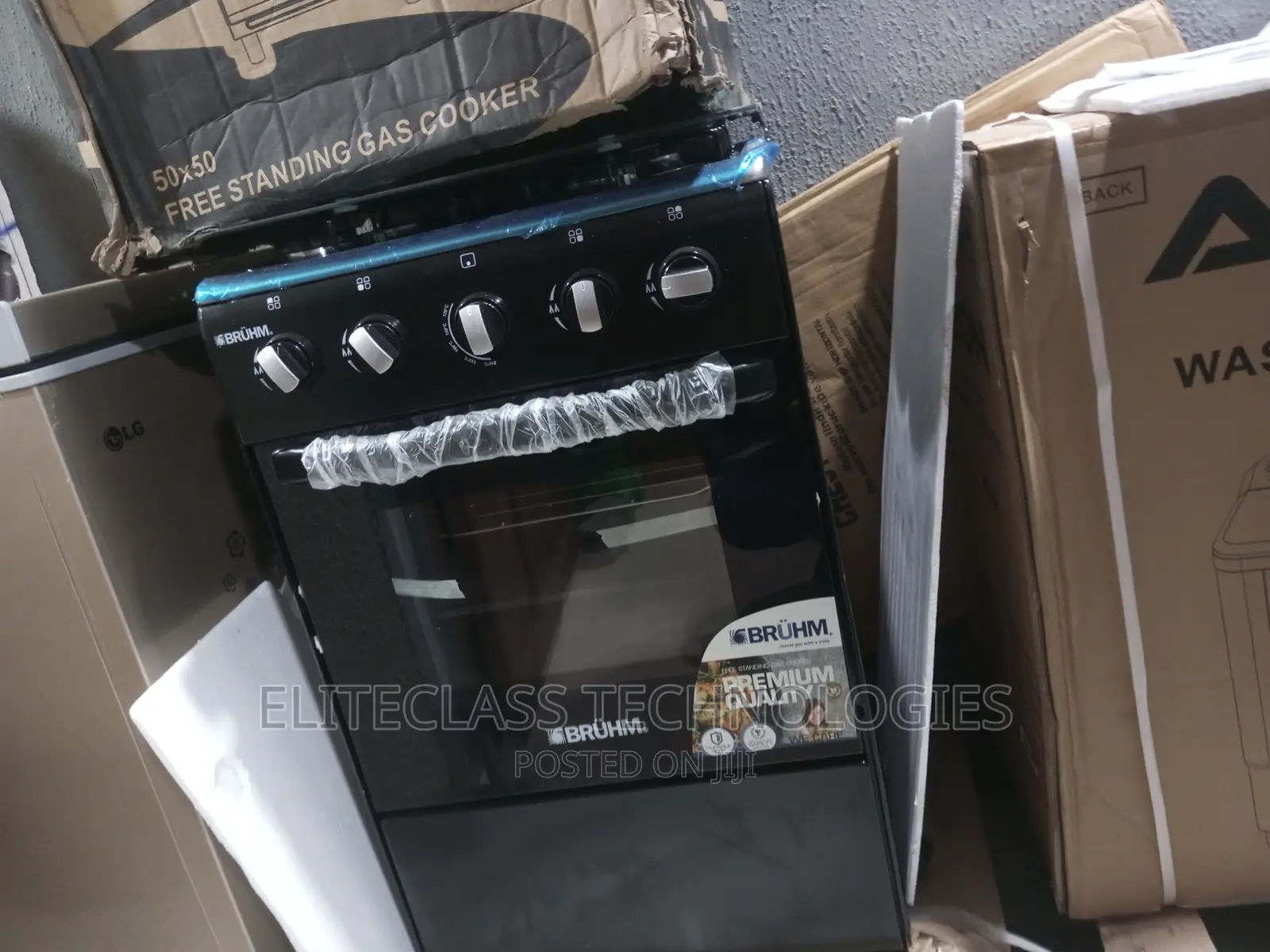 Easy to Clean Multi 4 Burner Bruhm Gas Cooker BGC-55401b