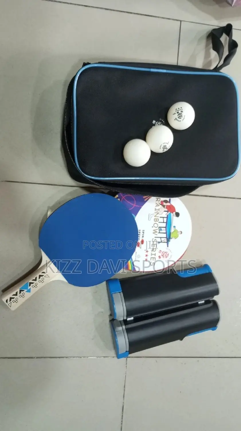 Table Tennis but and Net 3 Piece of Ball