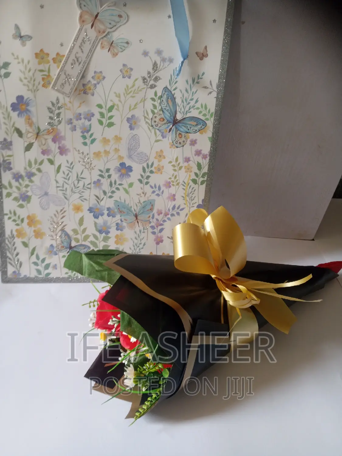 Rose Flower for Loved Ones in a Fancy Bag 004 - Red